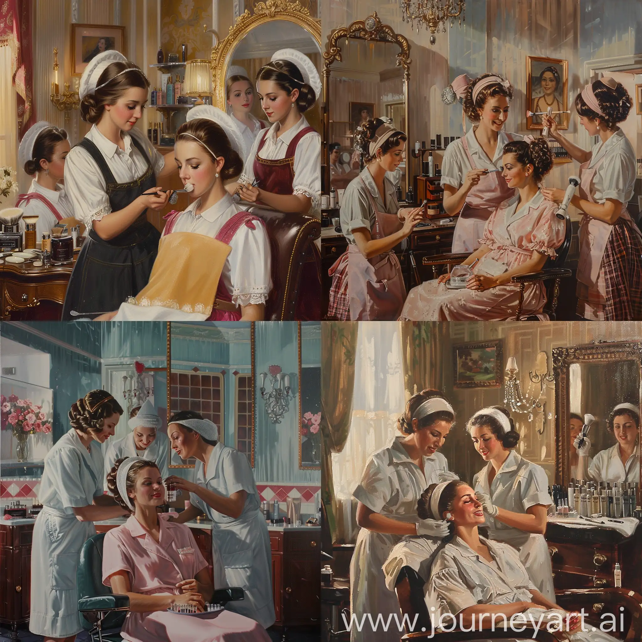 Luxurious-Scene-Maids-Serving-the-Worlds-Richest-Woman-in-a-Beauty-Salon