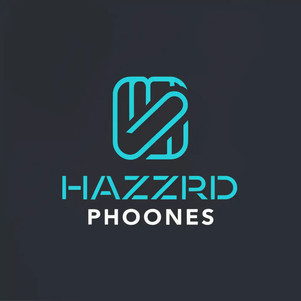 a logo design,with the text "make a unique logo named hazrd phones with proper spelling black and blue print", main symbol:Hazrad phones,Moderate,clear background
