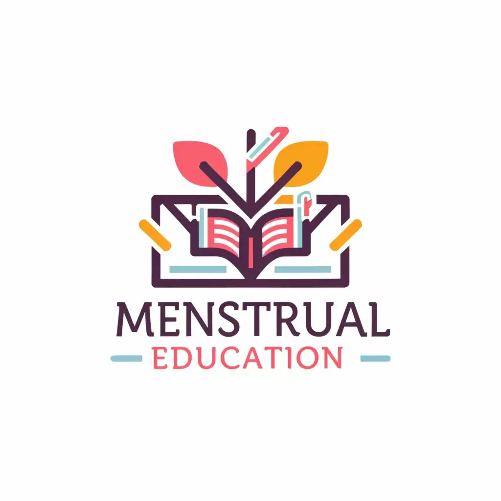 a logo design,with the text "Menstrual Education", main symbol:Menstruation, Notes, Study,Moderate,clear background
