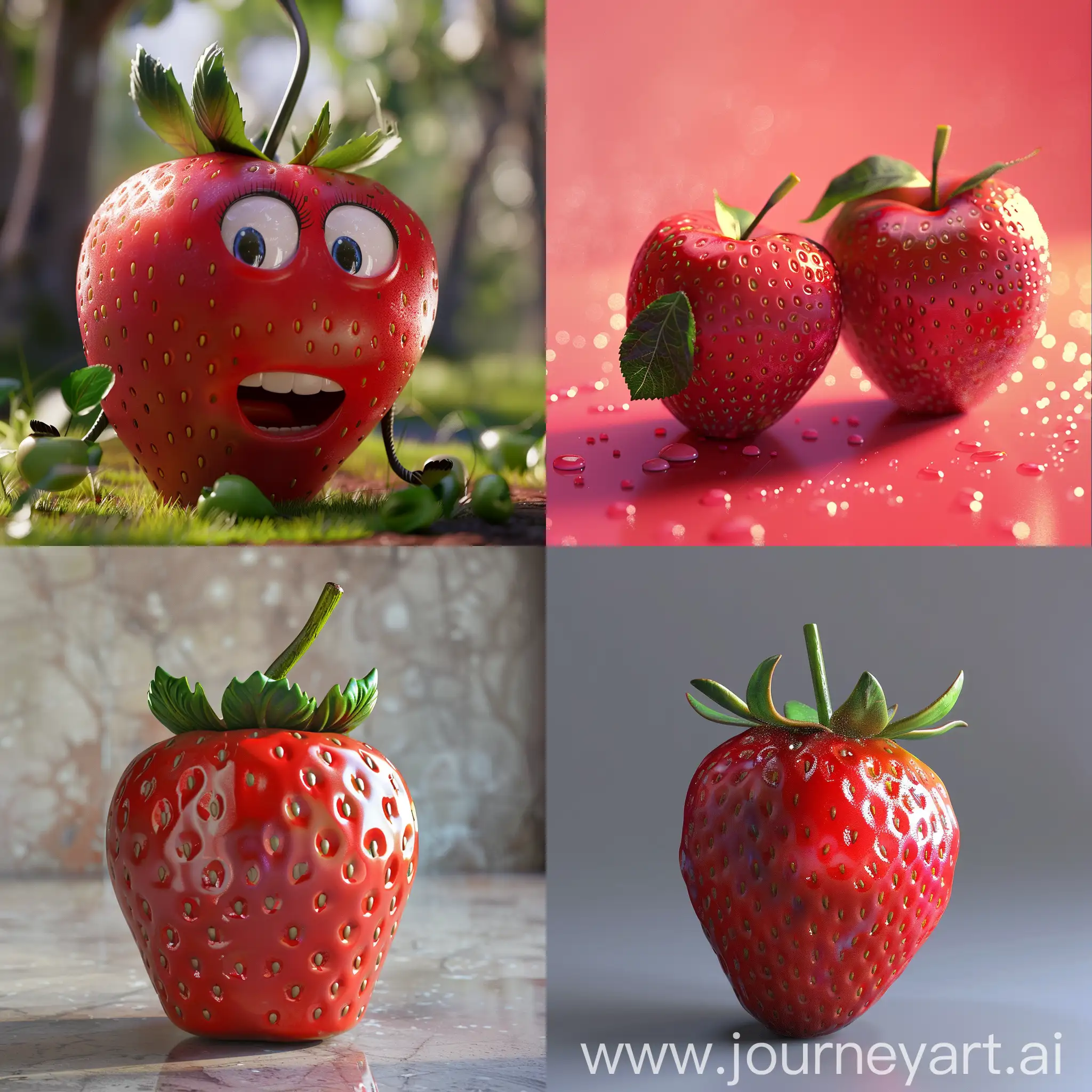 Strawberry-apple hybrid :: 3D animation 