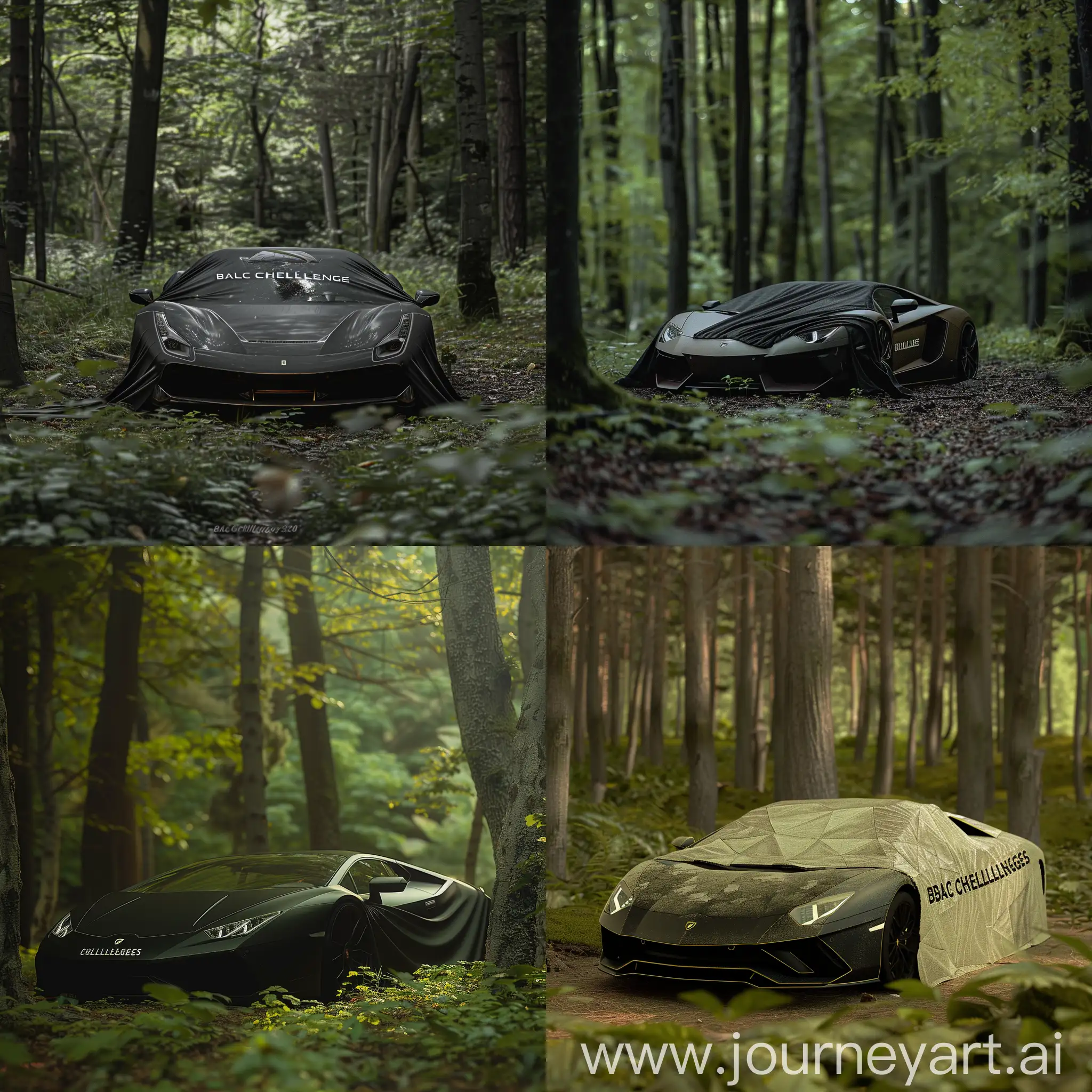 Black-Challenges-Sports-Car-Covered-in-Forest