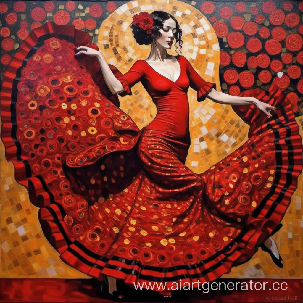 Vibrant-Flamenco-Dance-Inspired-by-Gustav-Klimts-Style