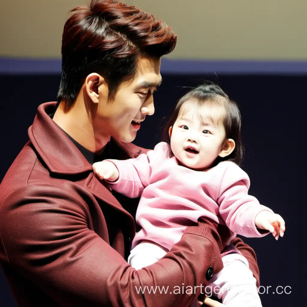 ok taecyeon with baby little girl