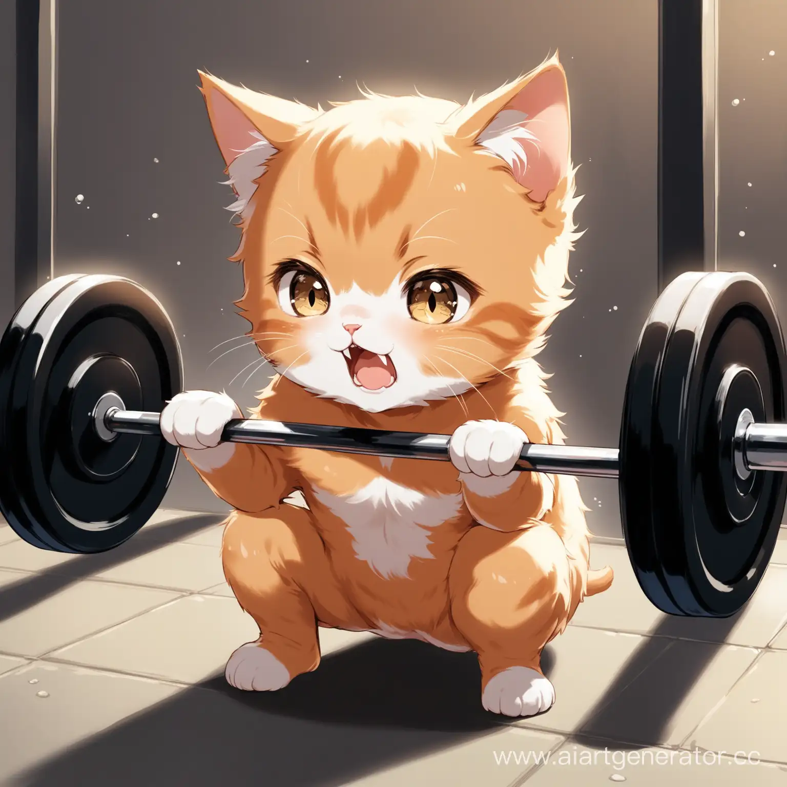 Kitten-Weightlifting-Struggles-Adorable-Feline-Effort-with-Barbell