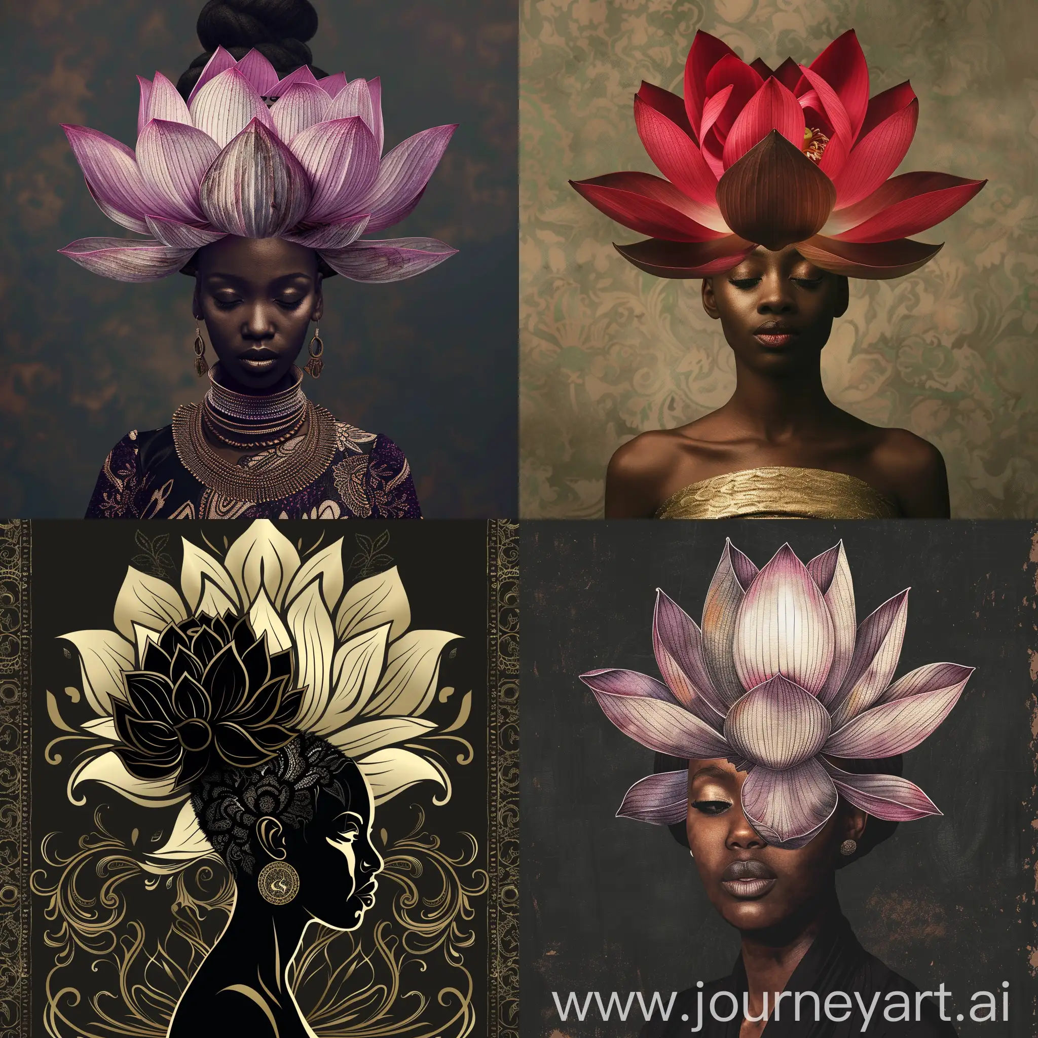 Sensual-African-American-Woman-with-Lotus-Head