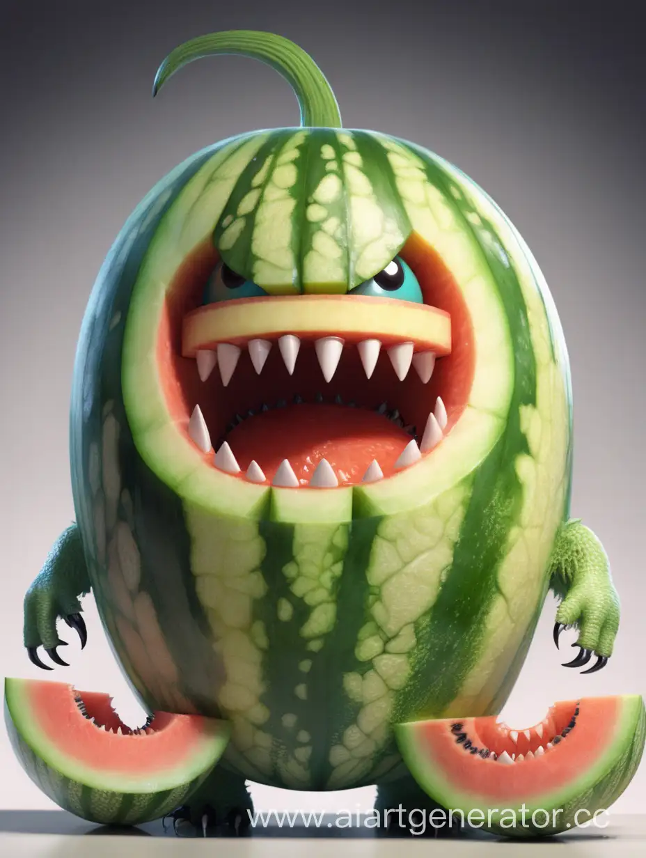 Playful-Melon-Monster-Frolicking-in-Enchanted-Garden