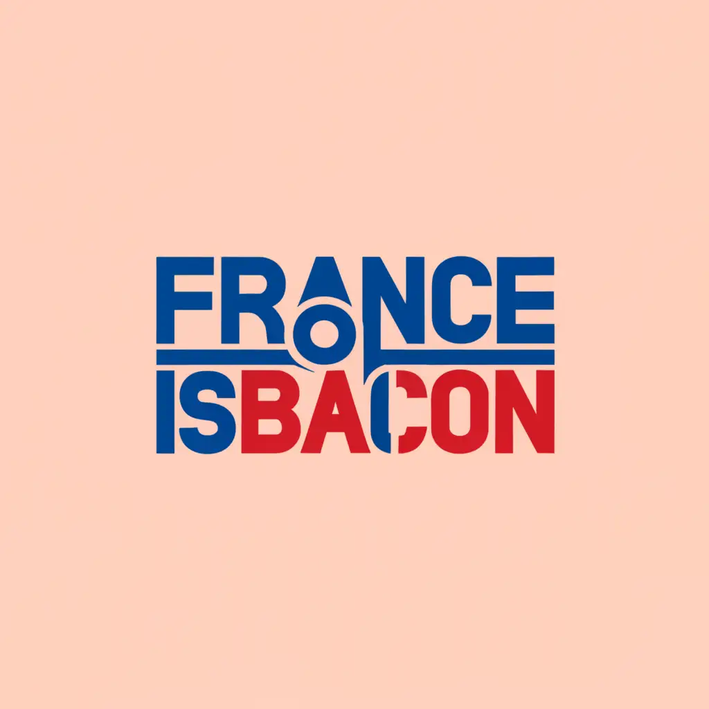 a logo design,with the text 'FranceIsBacon', main symbol:a rectangular logo design, only use blue, white and red, modern and bold font, with the text 'FranceIsBacon', with slogan text 'Discover Your Next Chapter', main symbol: FranceIsBacon, Discover Your Next Chapter, simple, abstract, clear background, rectangular, simple, be used in education industry, clear background
