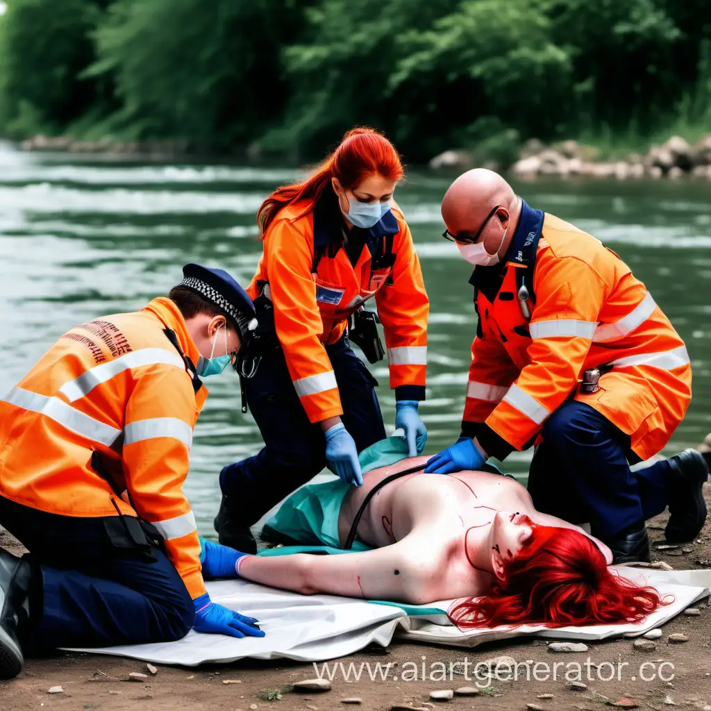 Emergency-CPR-by-River-Paramedics-Treating-RedHaired-Woman