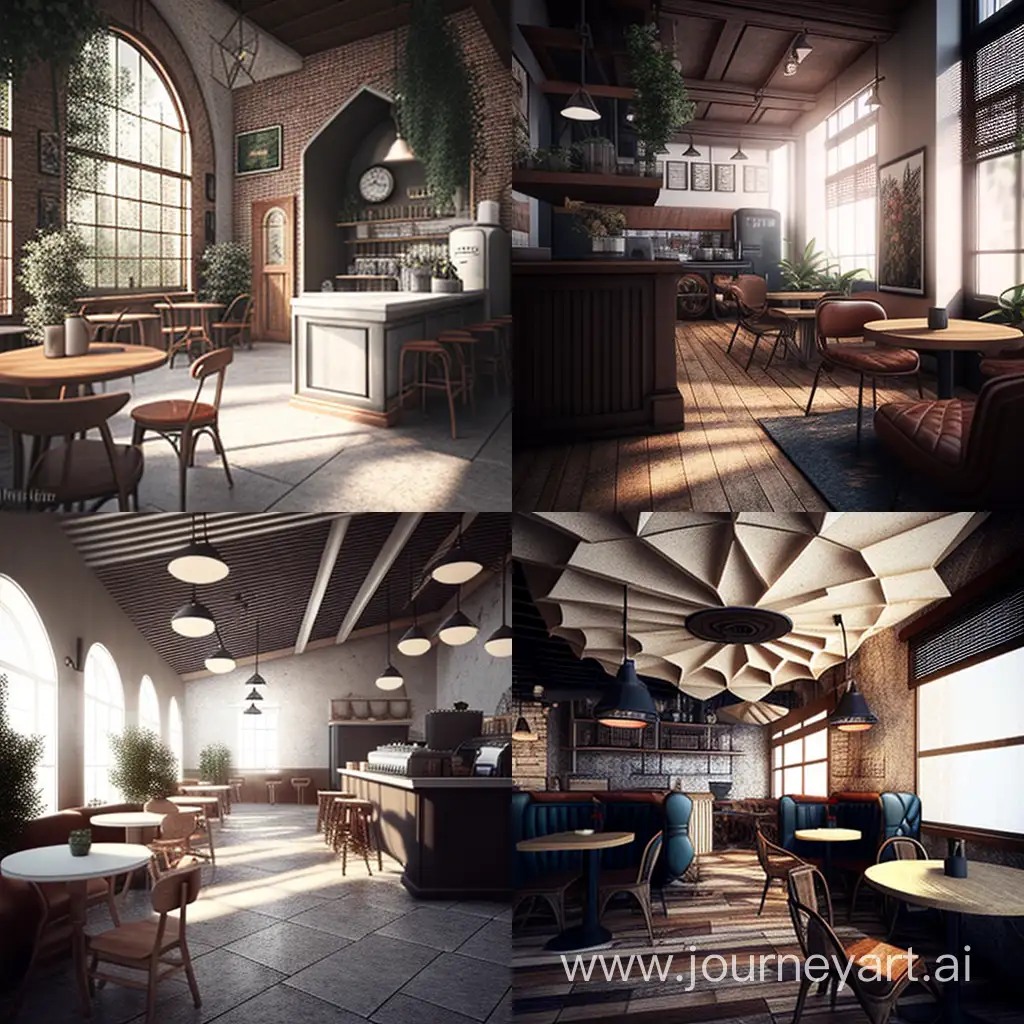 coffee shop architectural and interior renders 