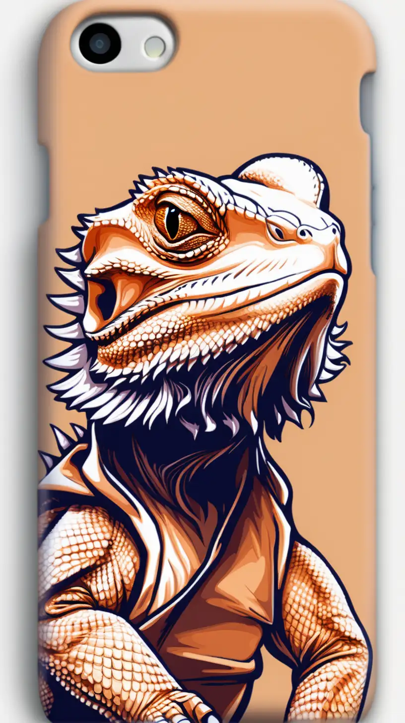 Bearded Dragon Cellphone Cover Design Colorful Reptile Pattern for Phone Protection