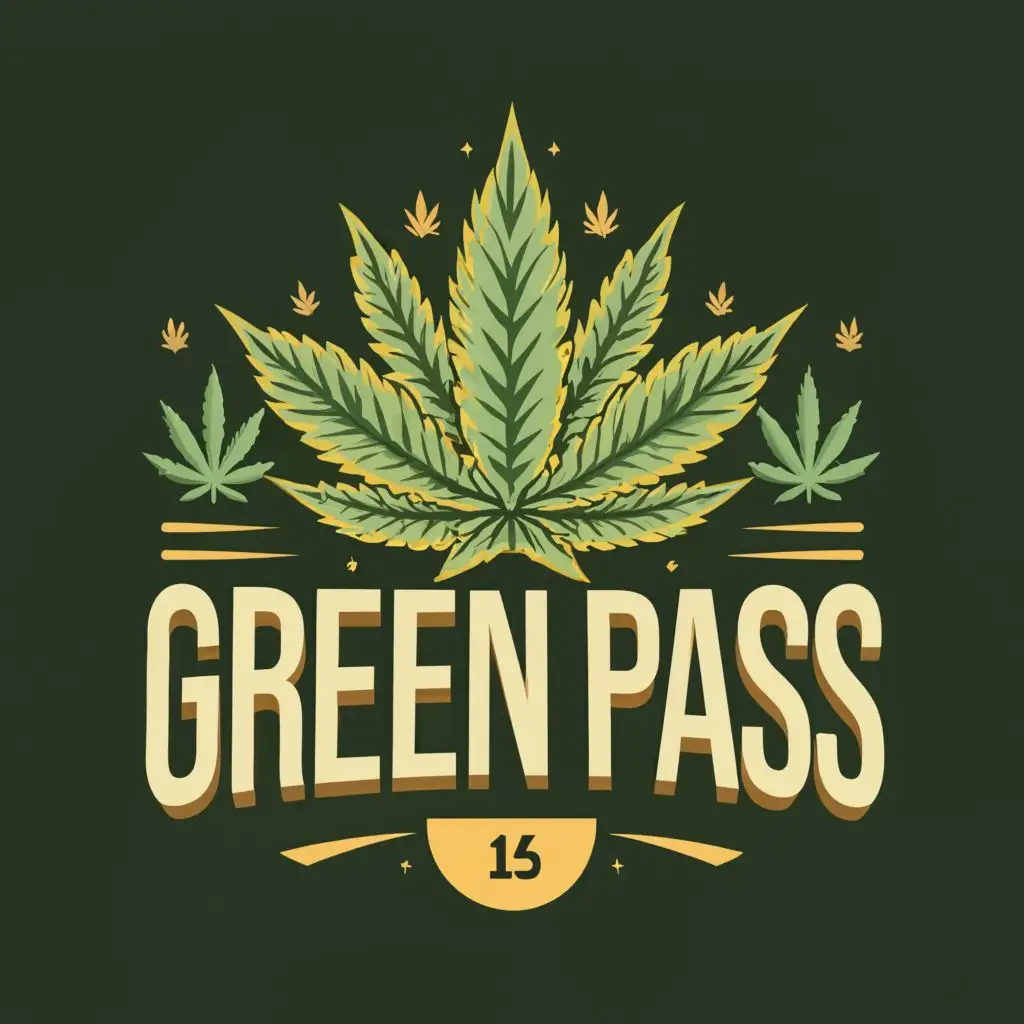 logo, Weed, with the text "Green Pass", typography