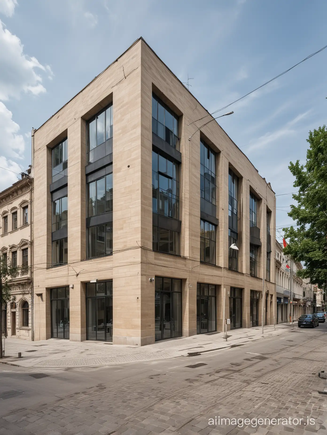 Medium-storey contemporary  public building in historic district in Lviv region, Ukraine