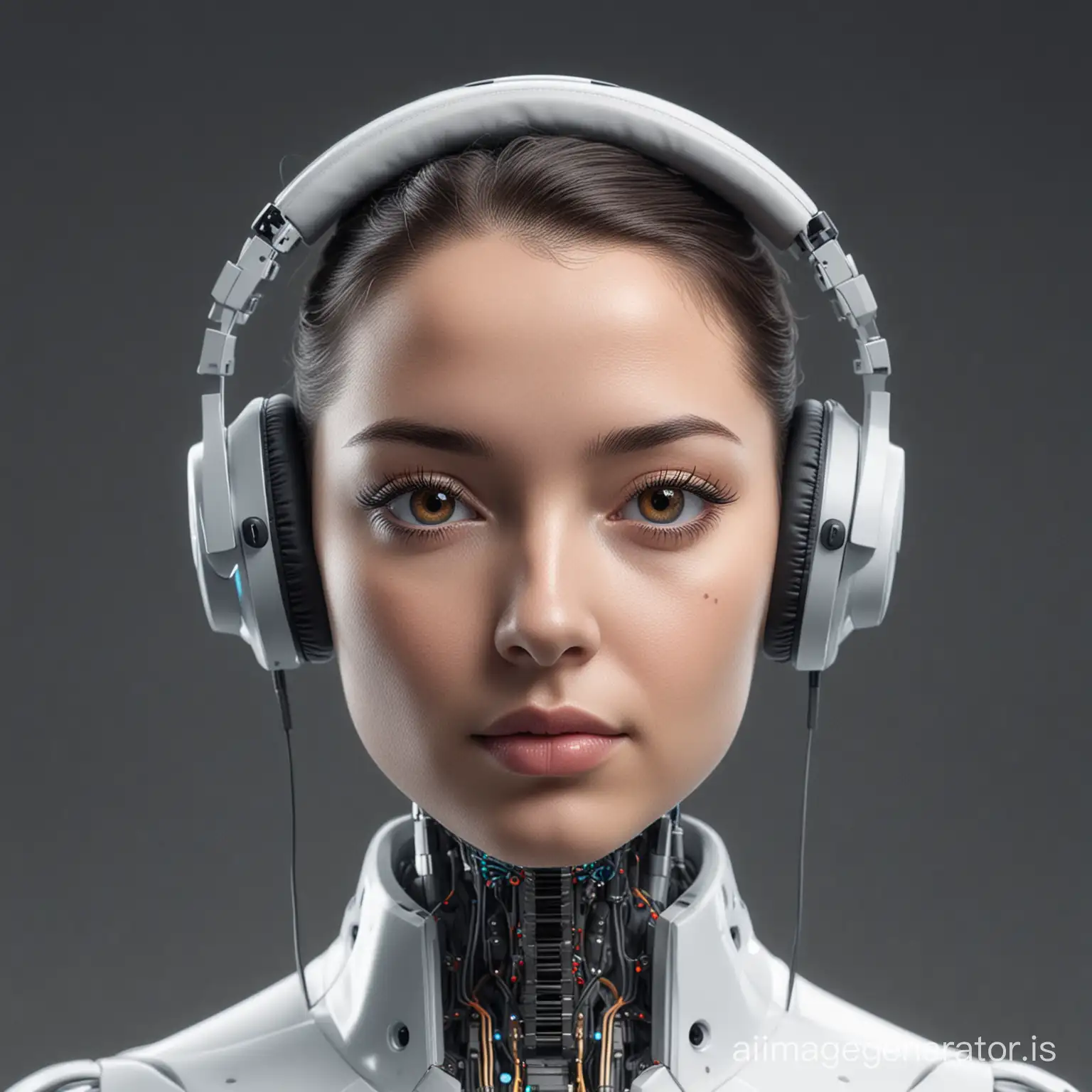 an AI with headphones