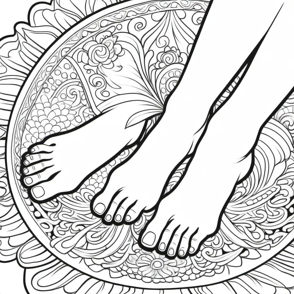 Vibrant and Playful Feet Fetish Coloring Book Pages for Adults