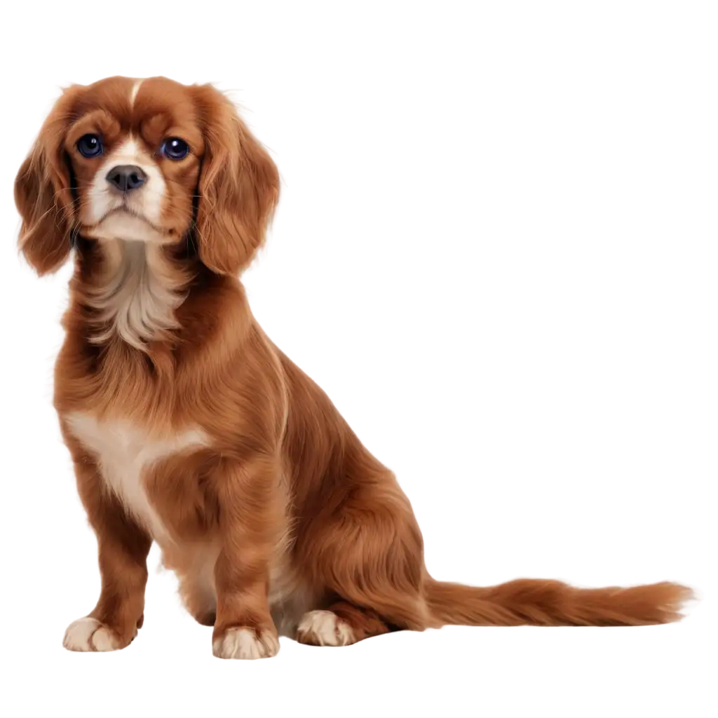 Exquisite-PNG-Illustration-Cavalier-King-Charles-Spaniel-in-Radiant-Ruby-Hue
