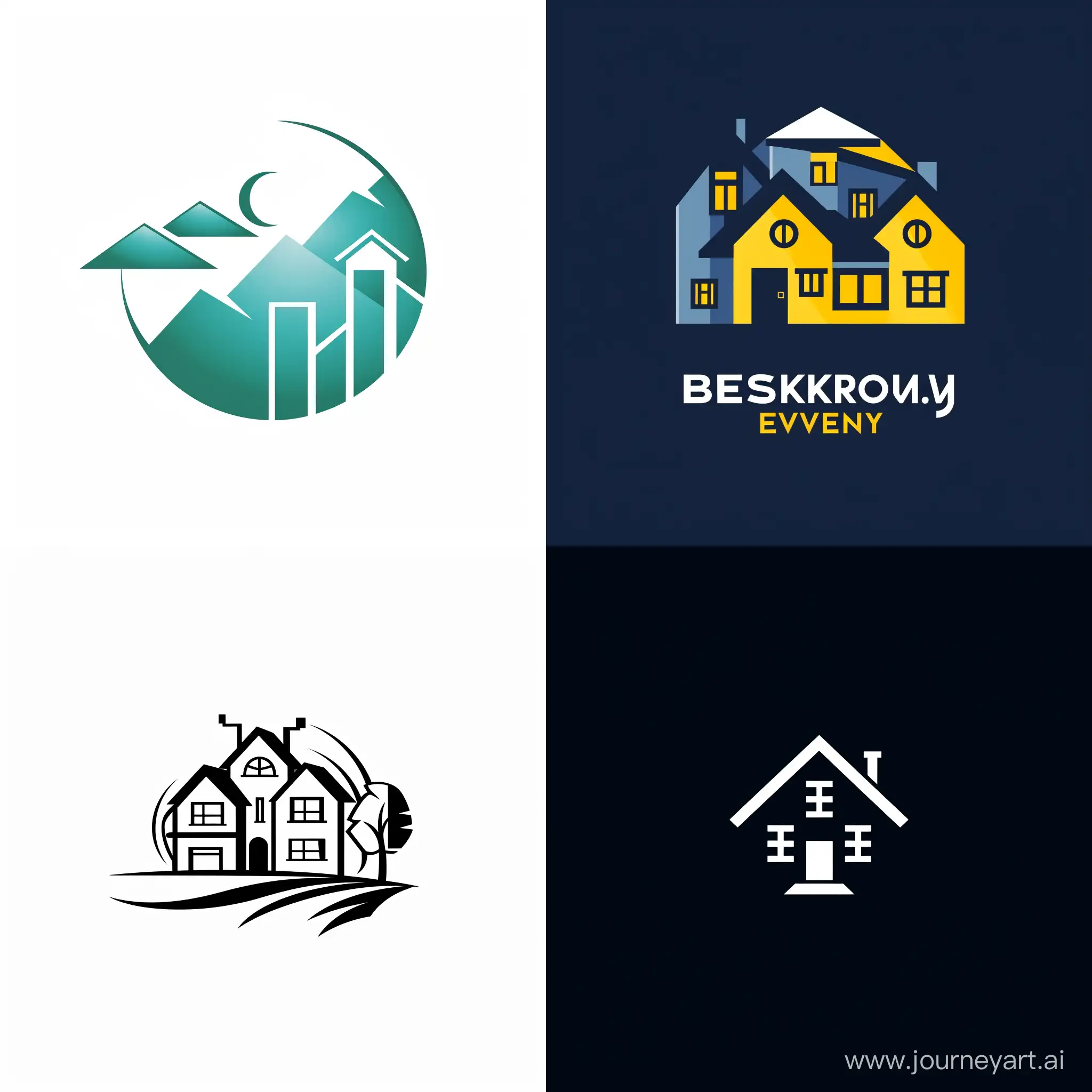 Привет, мне нужно создать логотип для личной компании в сфере недвижимости. Наименование компании: Beskrovniy Evgeniy. Я хочу, чтобы  наименование было в логотипе.
