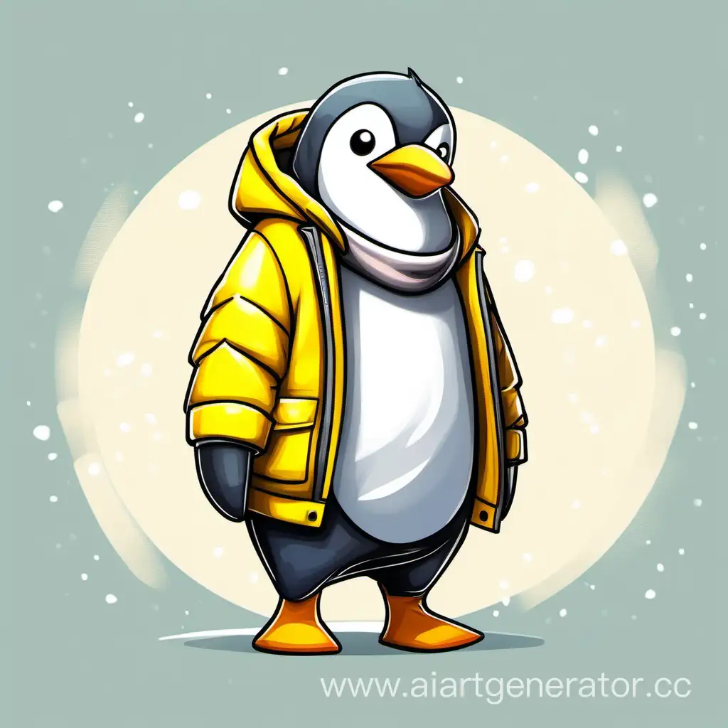 Standoff-2Inspired-Penguin-Wearing-a-Vibrant-Yellow-Winter-Jacket