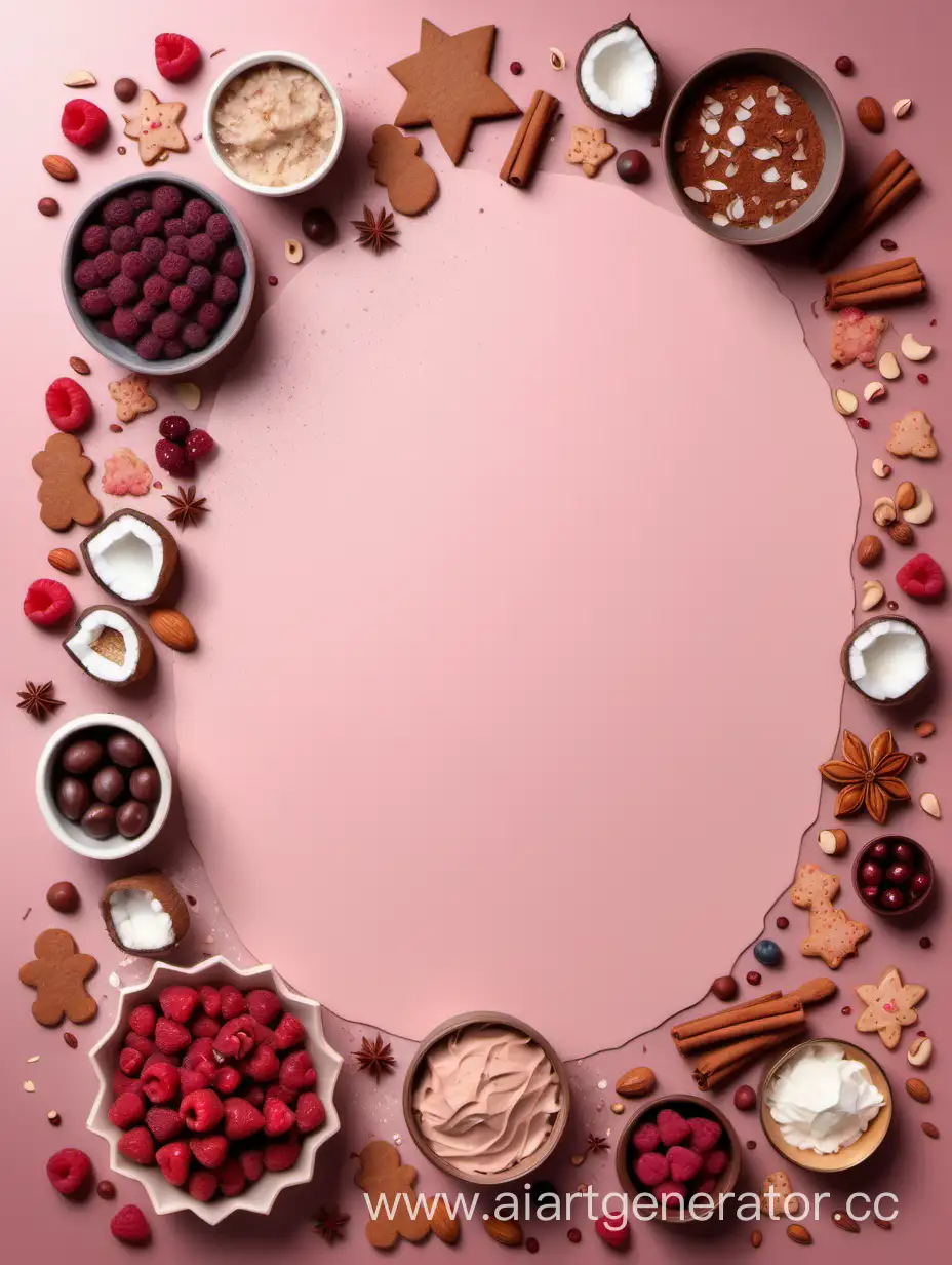 Deliciously-Scattered-Berries-Nuts-Gingerbread-and-More-on-a-Pale-Pink-Menu-Background