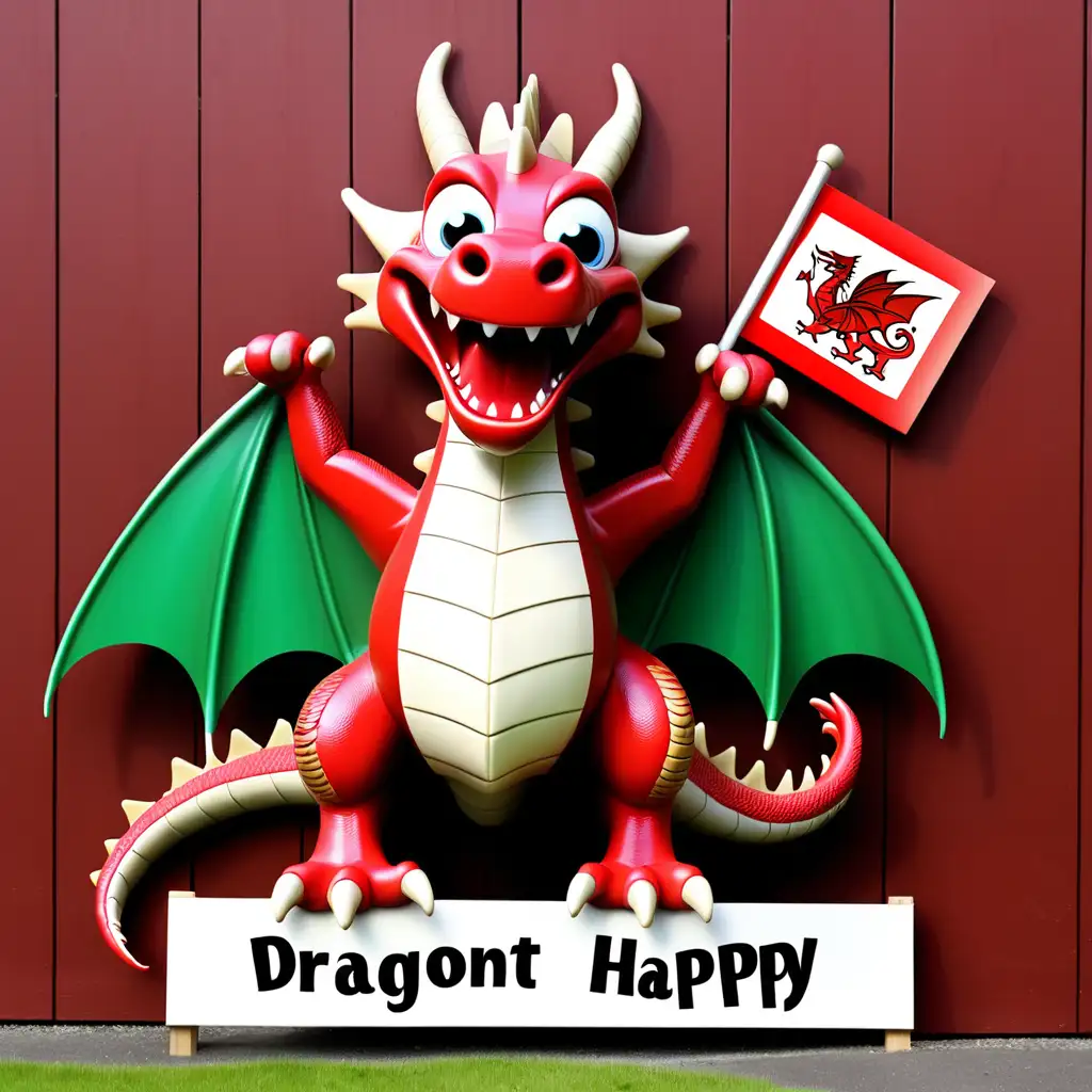 Welsh DragonOT Sign Joyful Welsh Dragon Typography