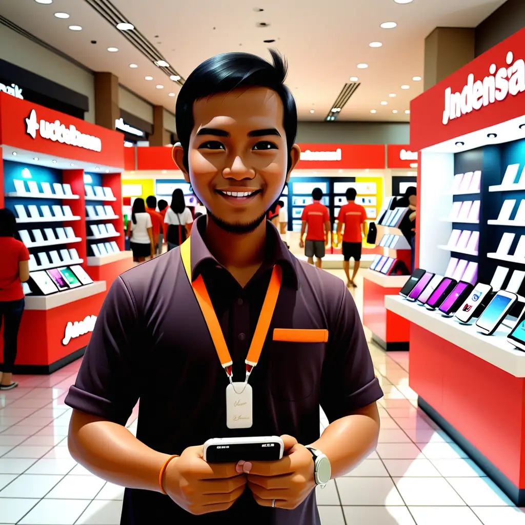 Indonesian Smartphone Accessories Seller in Mall Booth