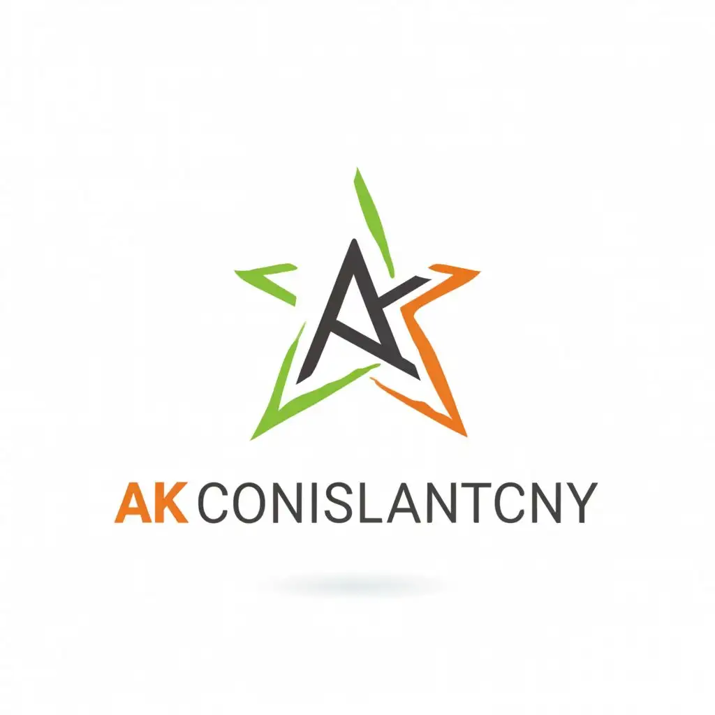 a logo design,with the text "AK Consultancy", main symbol:Star,Moderate,clear background