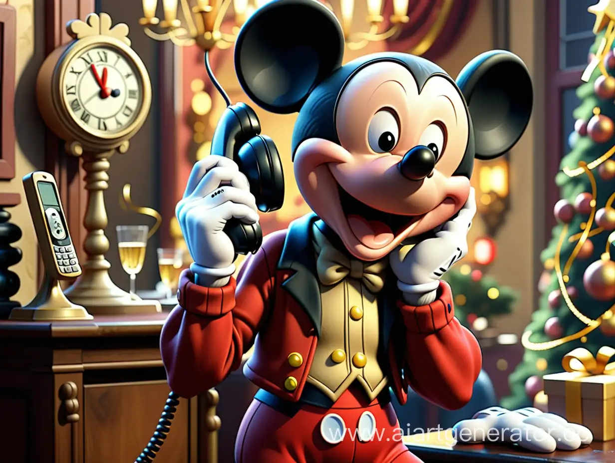 Mickey-Mouse-Talking-on-the-Phone-on-New-Years-Eve