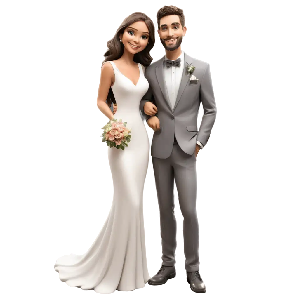 Creative-Wedding-Couple-Caricature-PNG-Uniquely-Capturing-the-Joy-of-Matrimony