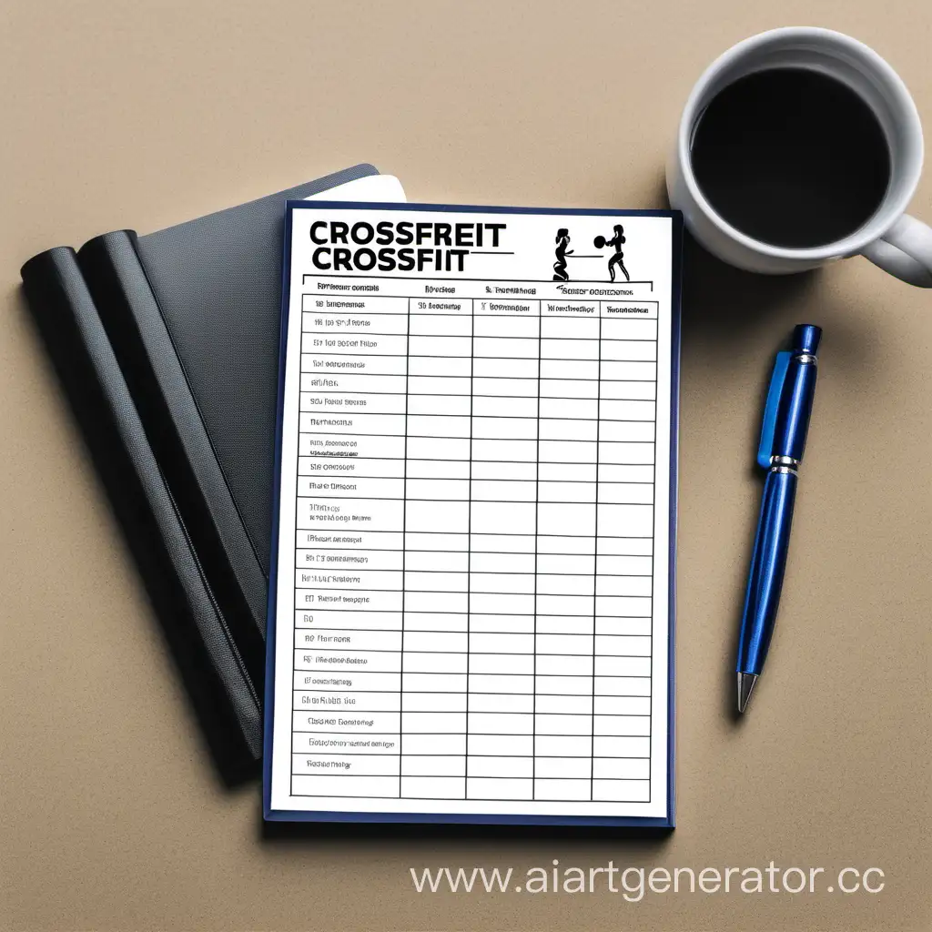 image of a notepad with programs and training plans for women's crossfit