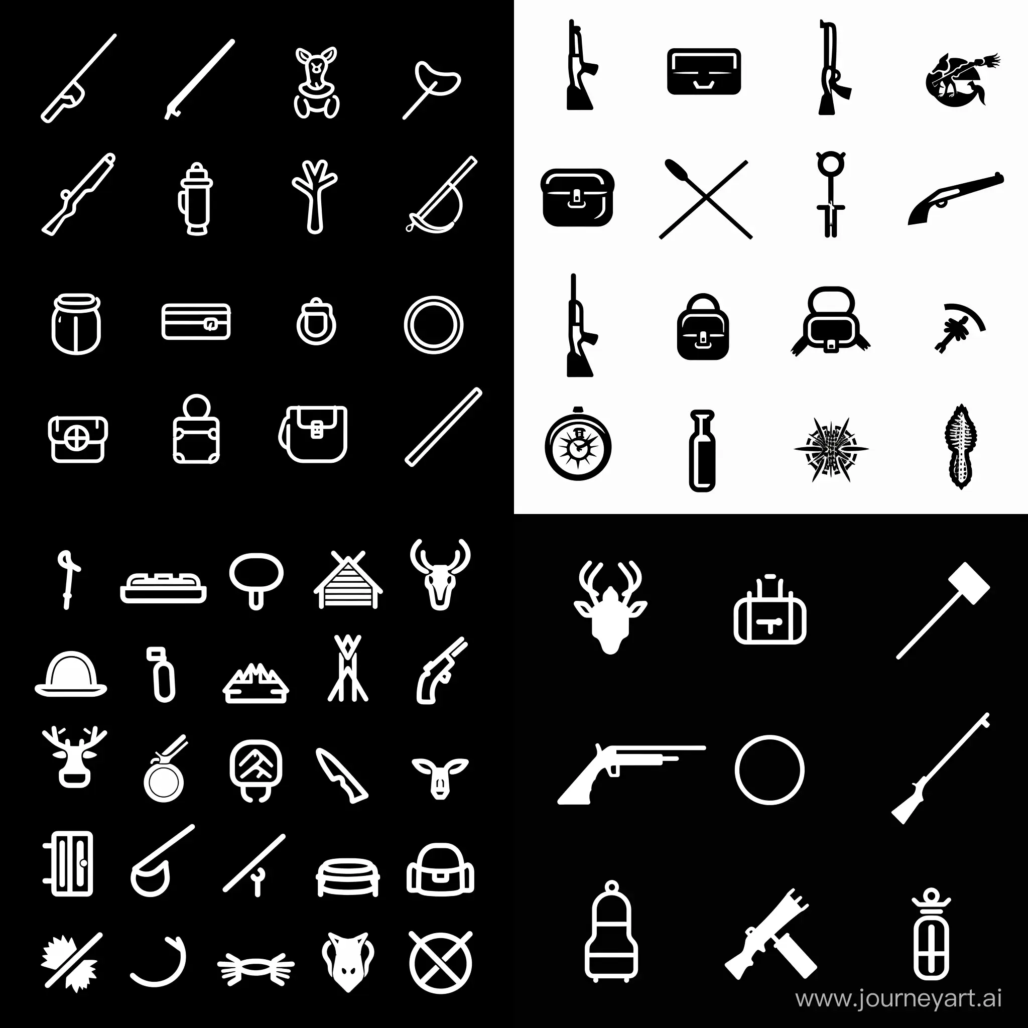 Editable-Thin-Black-Vector-Hunting-Set-Icon