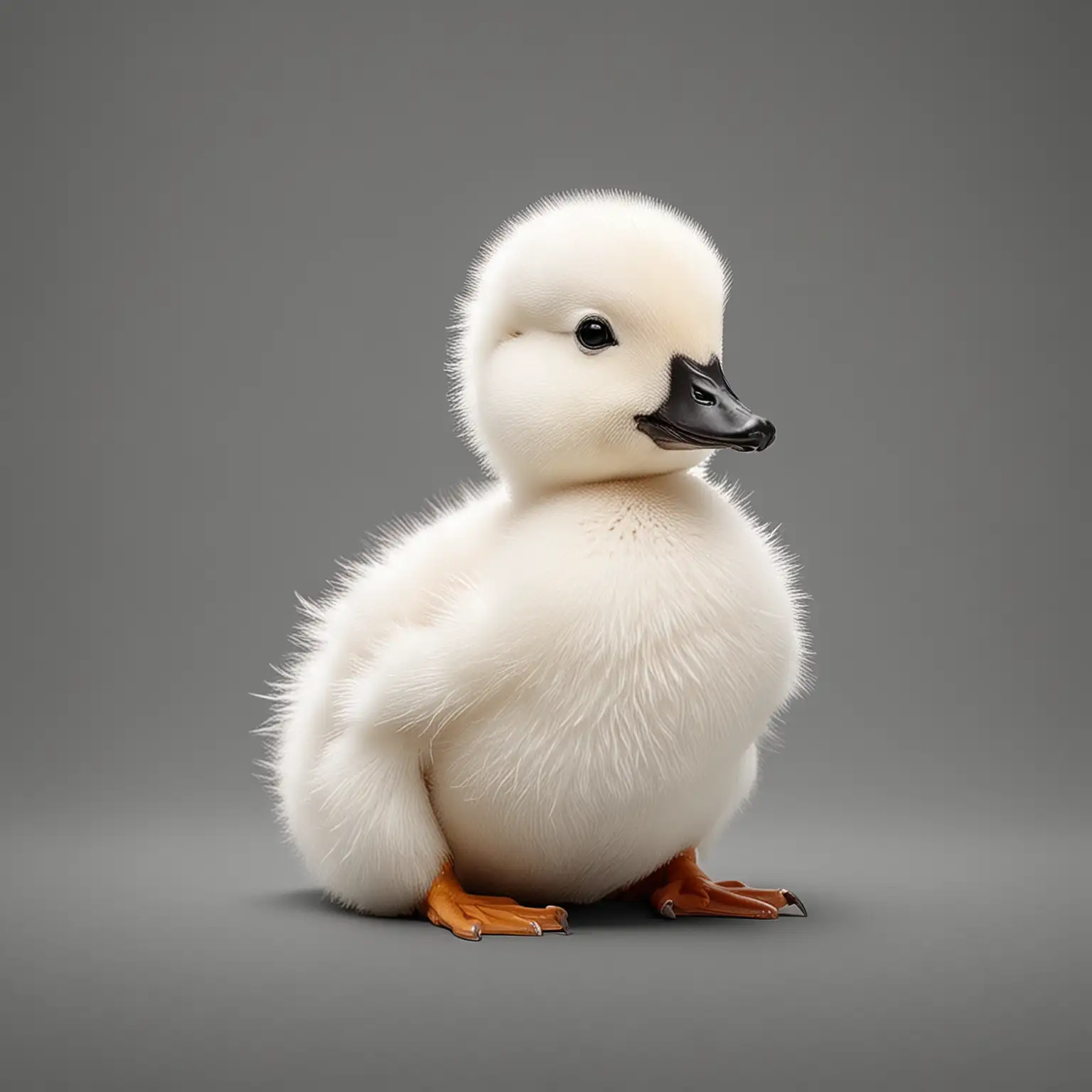 Adorable Chunky White Duckling with Striking Black Outlines