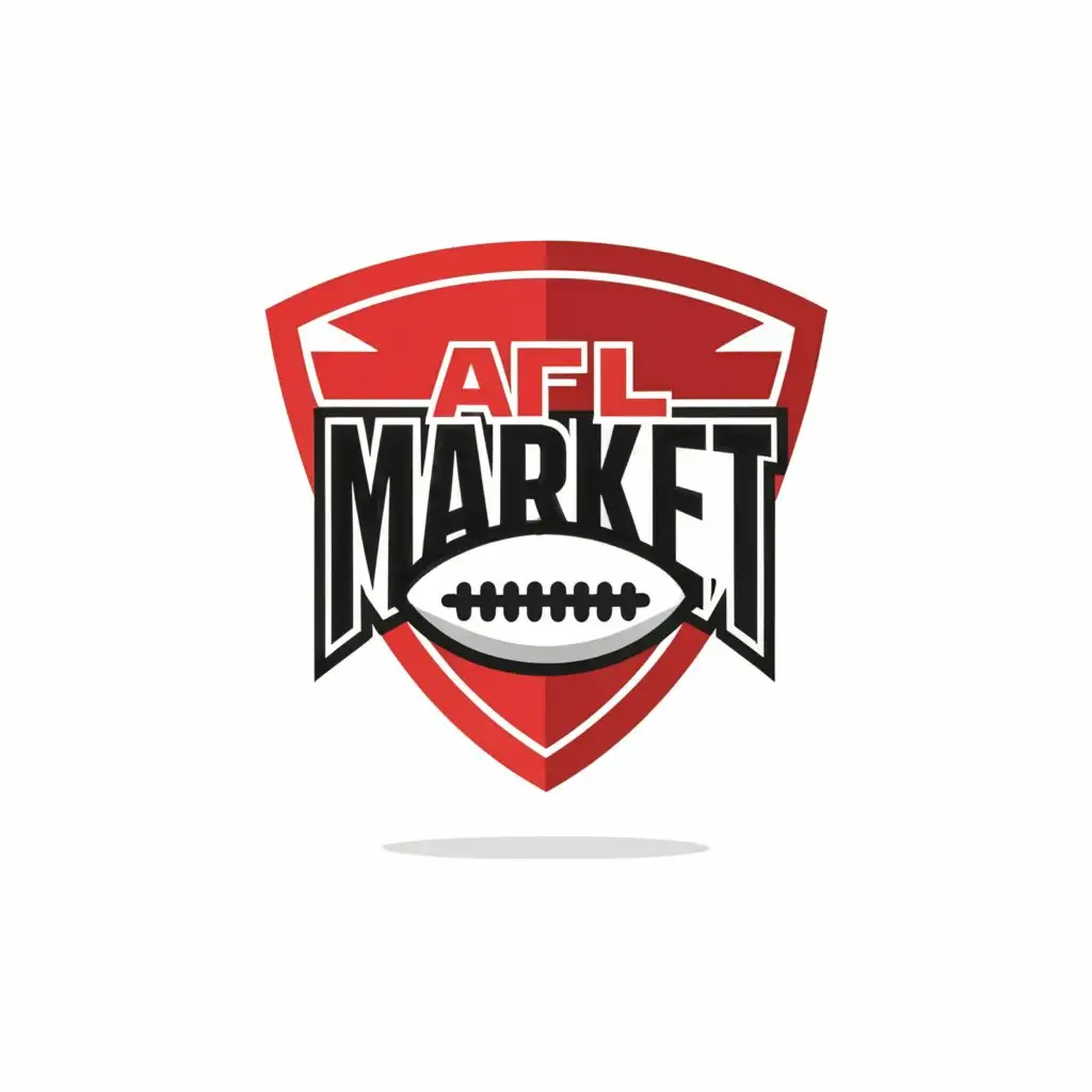a logo design,with the text "AFL Market", main symbol:AFL Football,Minimalistic, be used in Internet industry, clear background