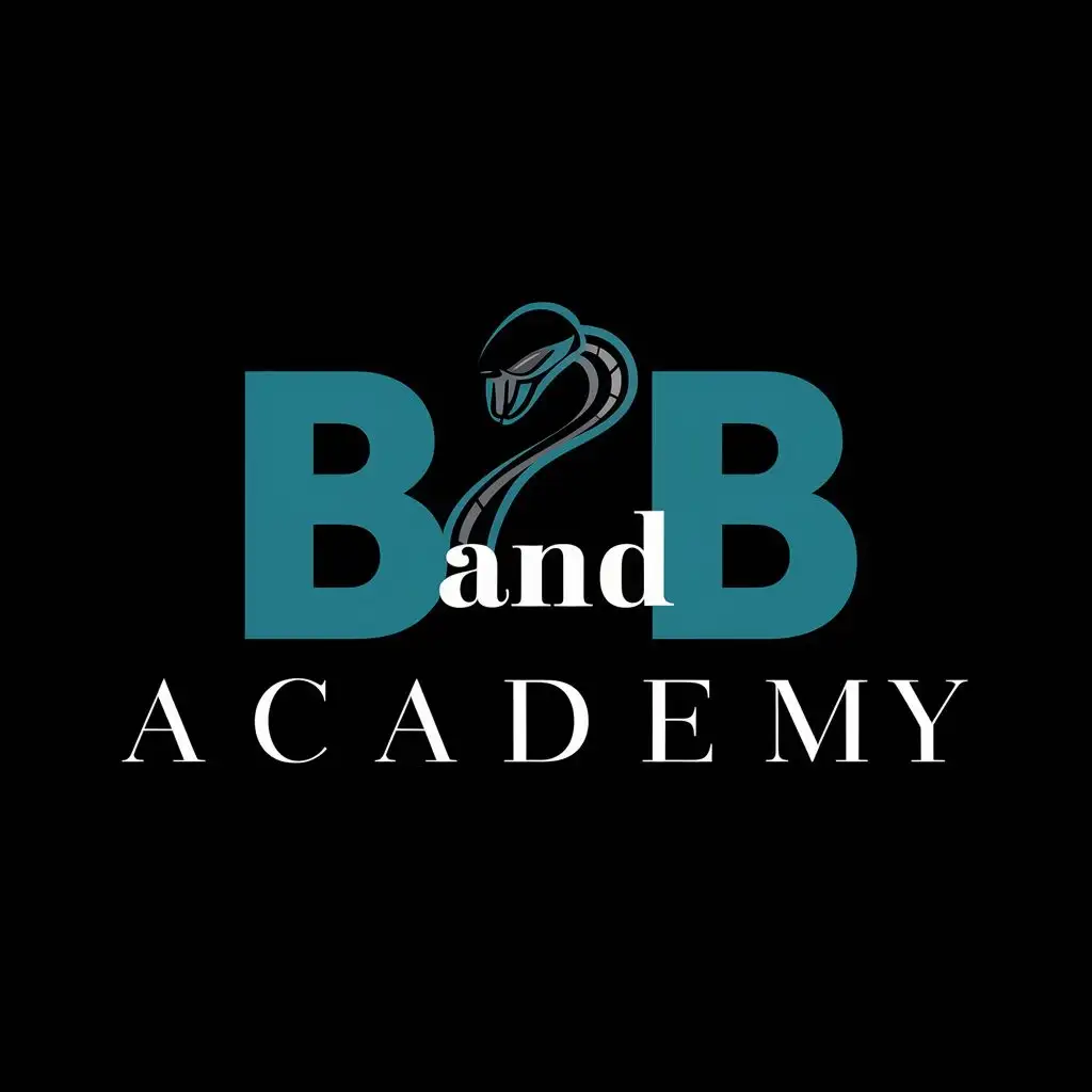 logo, Black Mamba, with the text "B and B Academy", typography, be used in Education industry