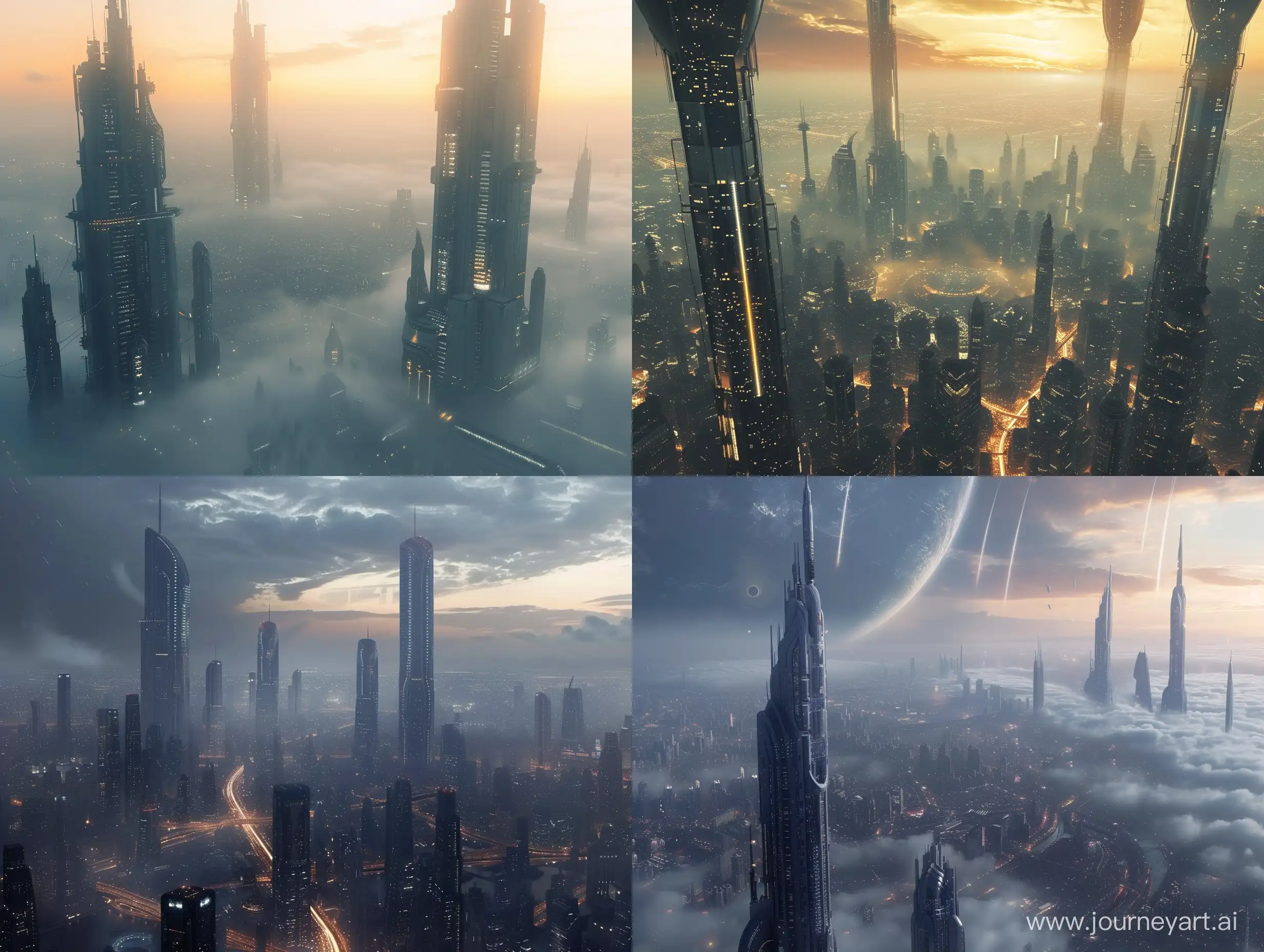 A cinematic photo of an incredible futuristic city skyline