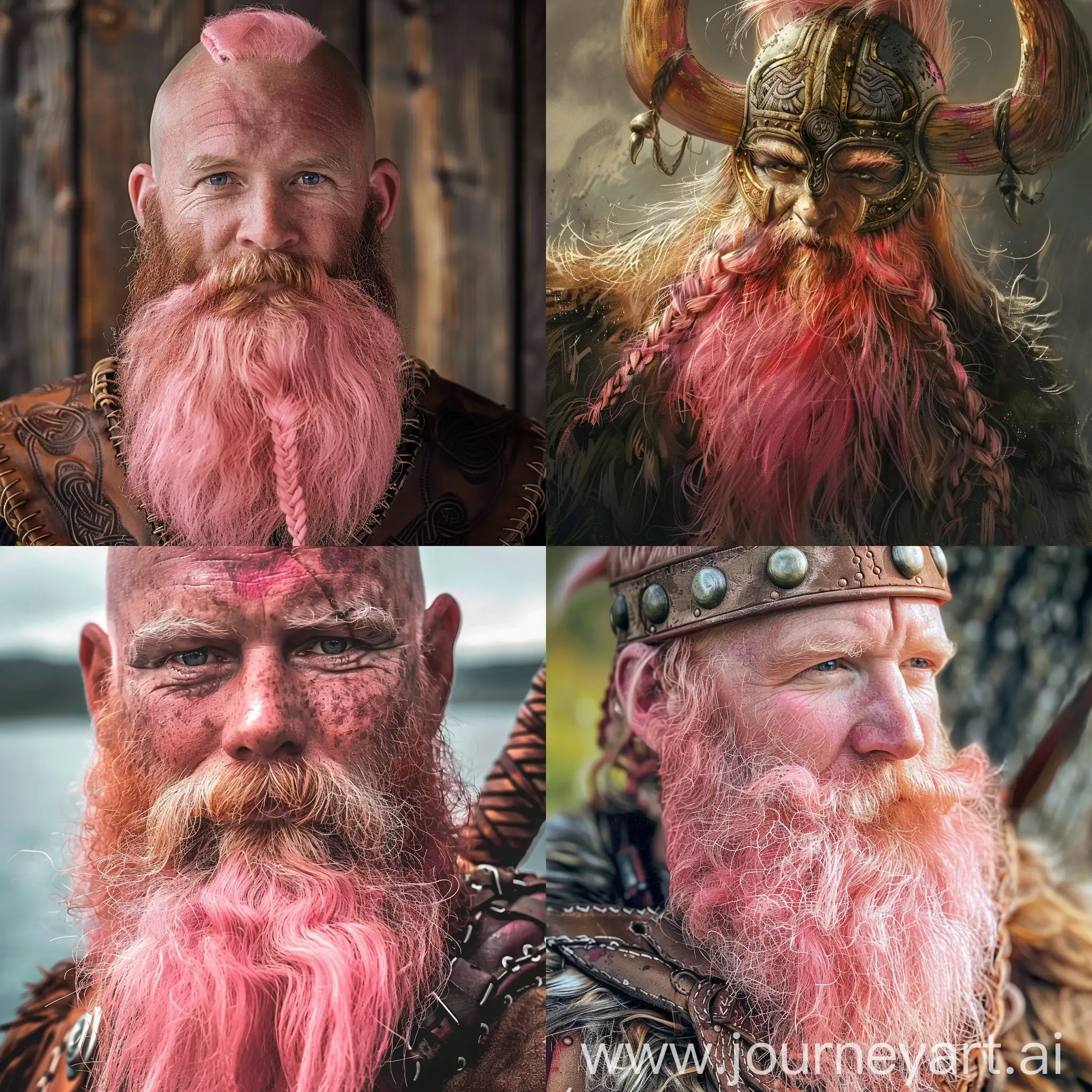 Wiking z różową brodą