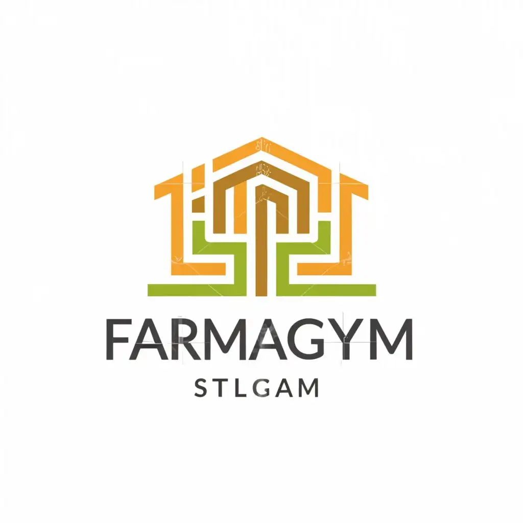 a logo design,with the text "Gym", main symbol:Farmagym,Moderate,be used in Sports Fitness industry,clear background