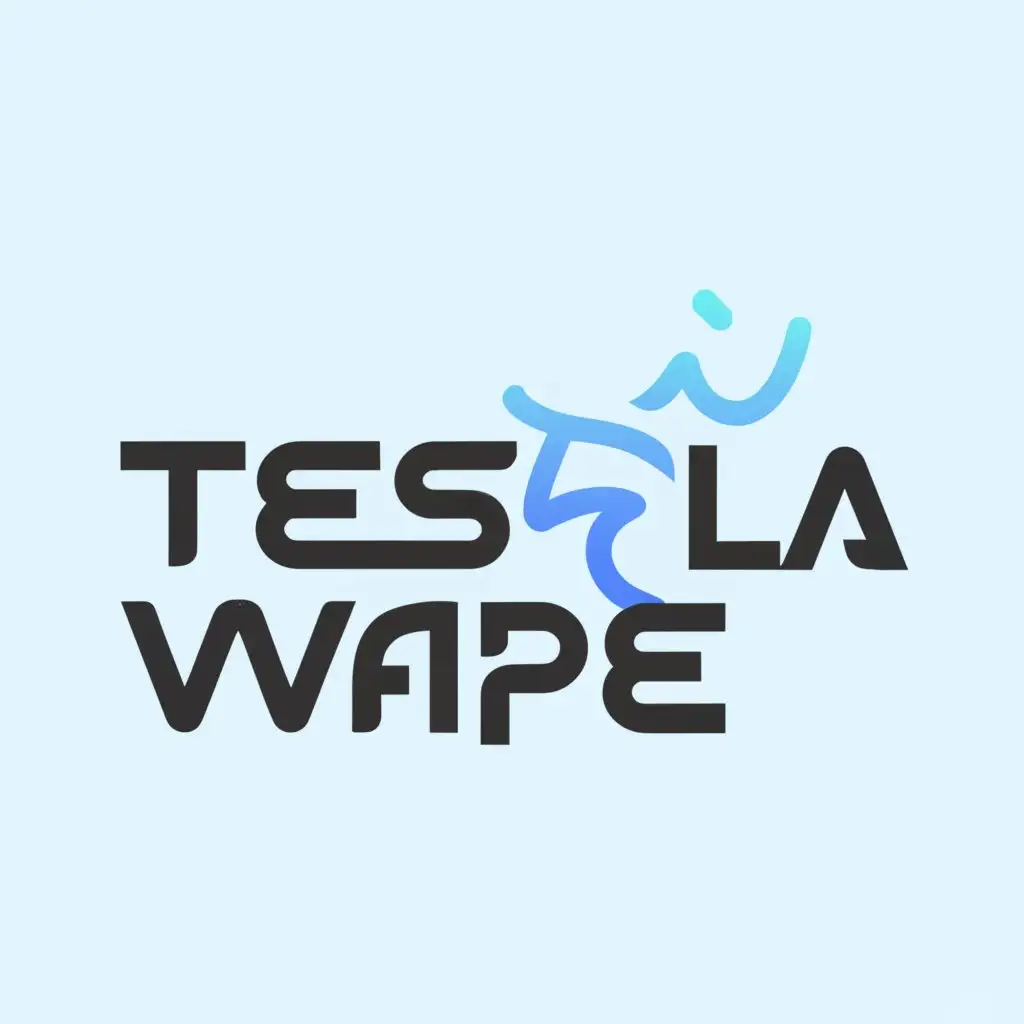 a logo design,with the text "Tes•la Vape", main symbol:Logo of a vape in smoke front oceans,Moderate,clear background