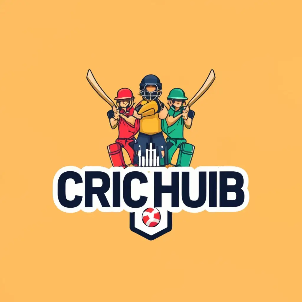 LOGO-Design-for-Cric-Hub-Energetic-Cricket-Players-Symbolizing-Unity-and-Sportsmanship-with-a-Clear-Background