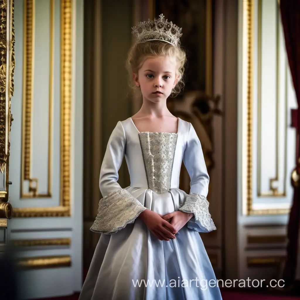 Elegantly Adorned Girl in Catherine's Dress at the Palace