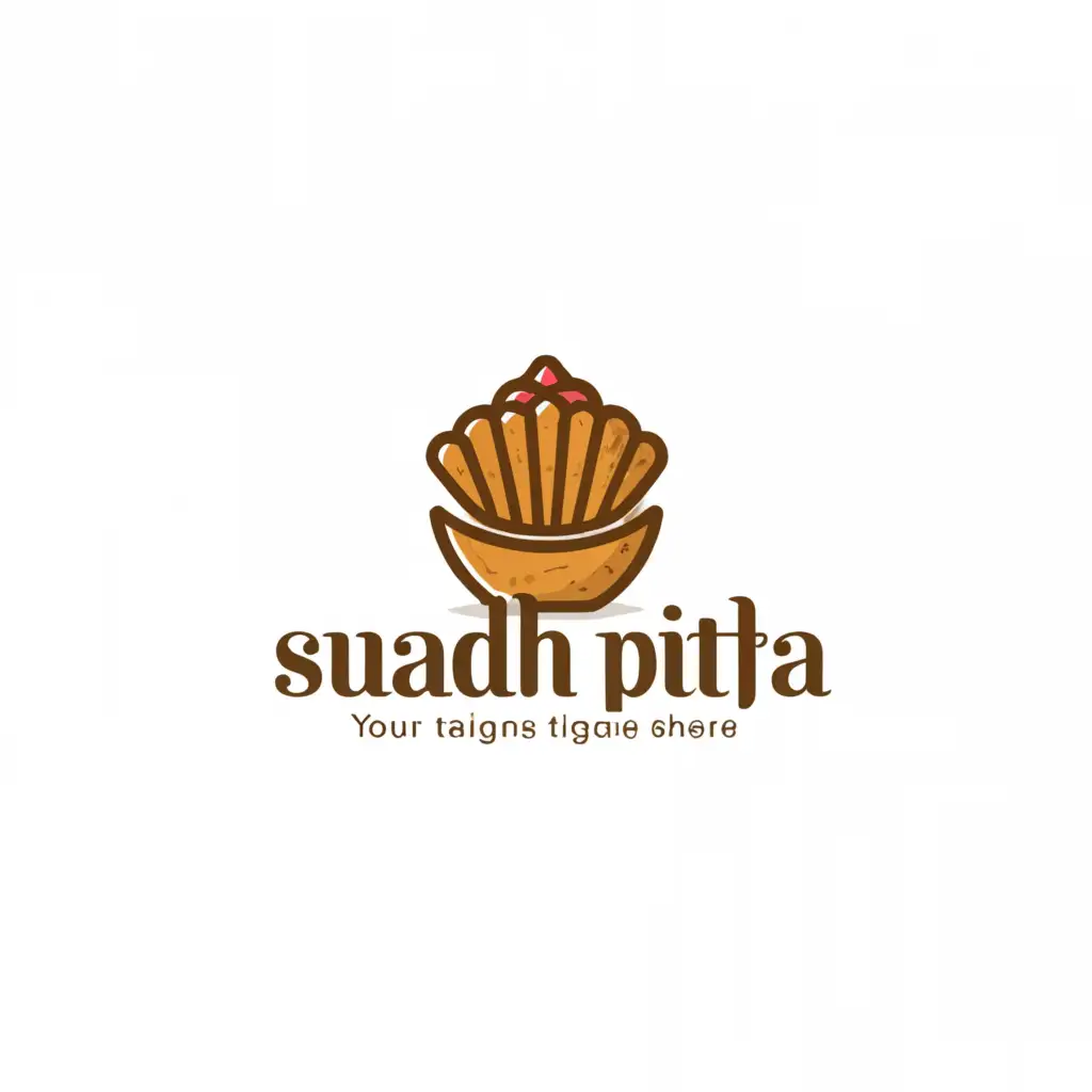 a logo design,with the text "Suadhi Pitha", main symbol:Assamese Pitha,Moderate,clear background