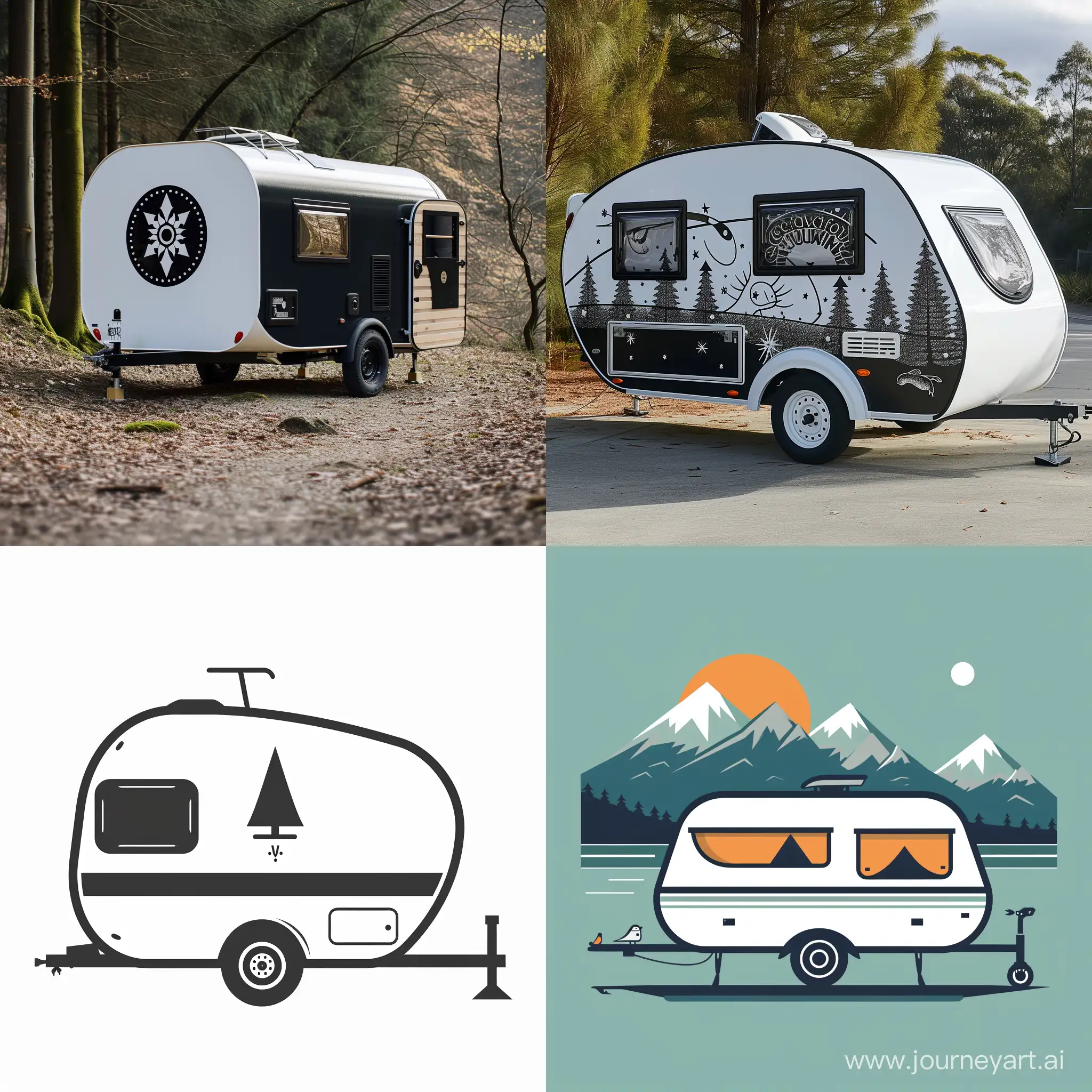 Create a logo for a caravan measuring 1m by 1m
