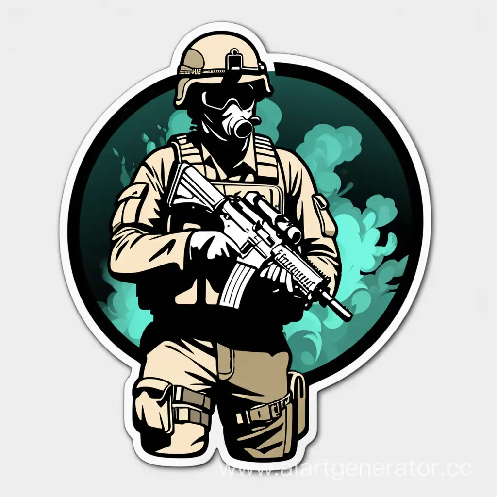 CS:GO the commando who comes out of the smoke screen sticker