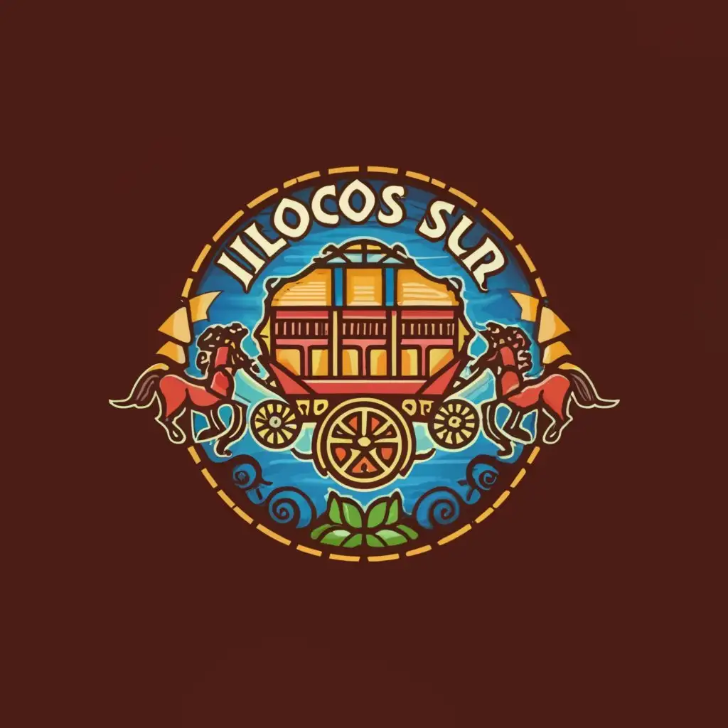a logo design,with the text "ILOCOS SUR", main symbol:kalesa,Moderate,be used in Entertainment industry,clear background