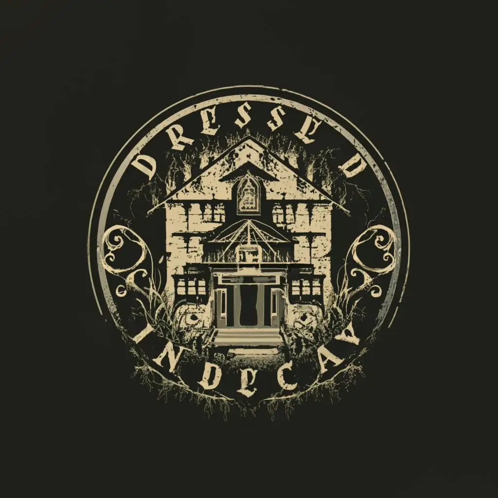 LOGO-Design-for-Dressed-In-Decay-Haunted-House-and-Sacred-Geometry-Symbolism-with-a-Moderate-and-Clear-Background