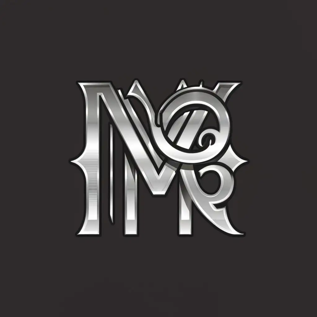 a logo design,with the text "MP", main symbol:Devil's alphabet, silver color,Moderate,clear background