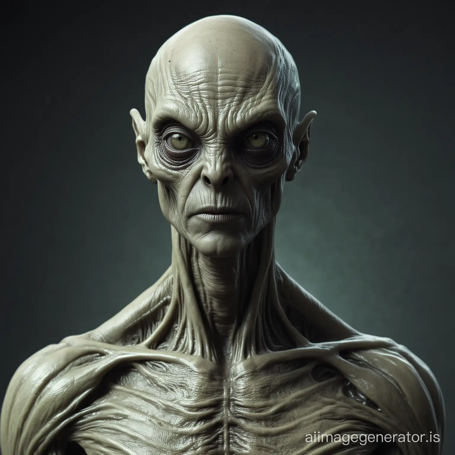 A male creepy alien, in human body.


