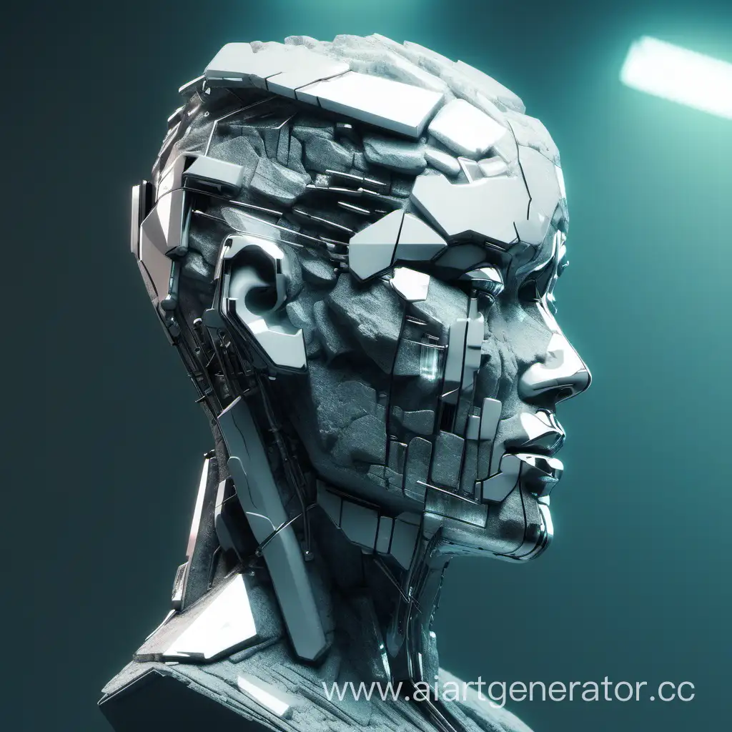 Futuristic-Cyberpunk-Quartz-Face-Sculpture