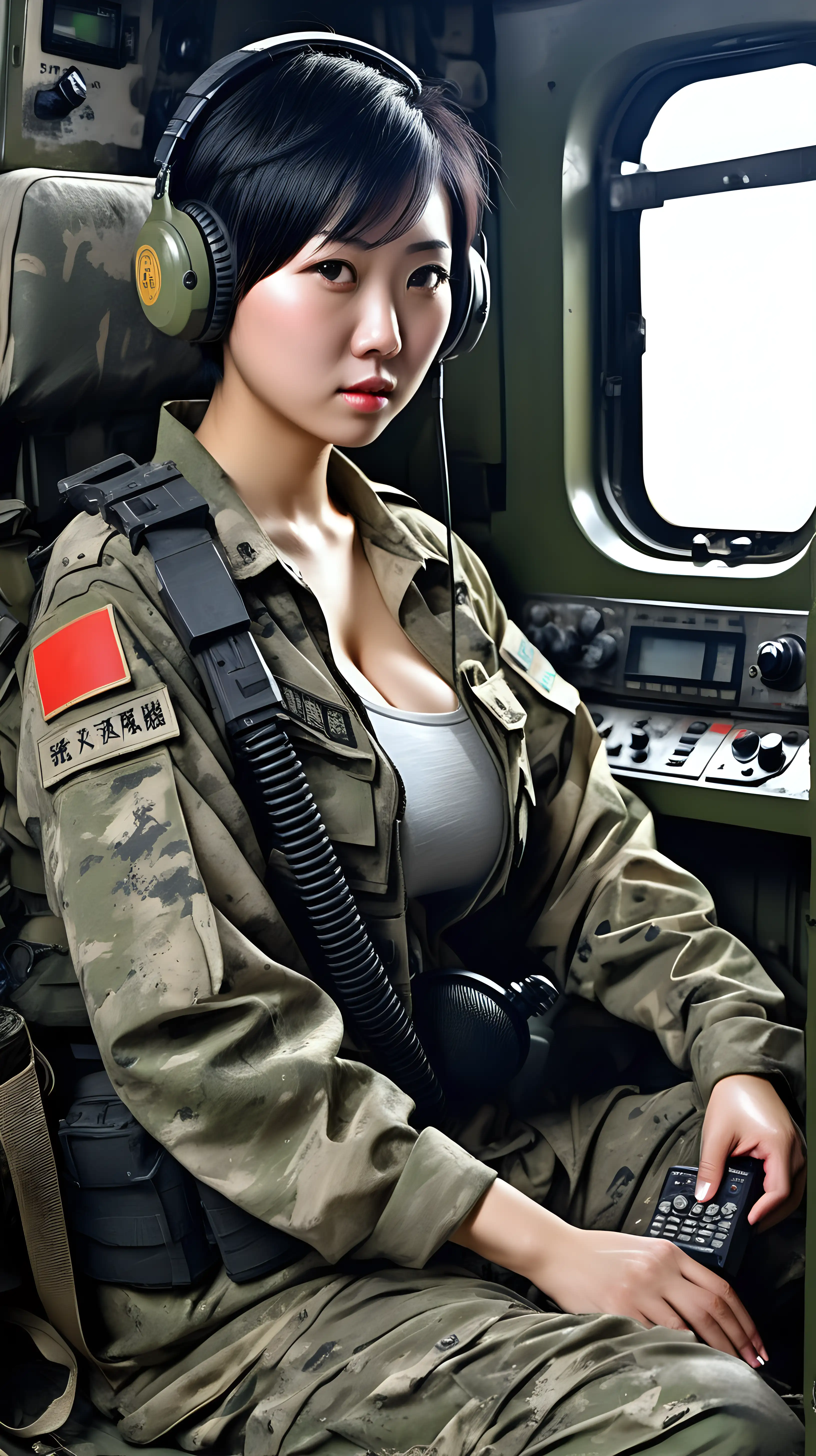Dedicated Chinese Female Soldier in Action