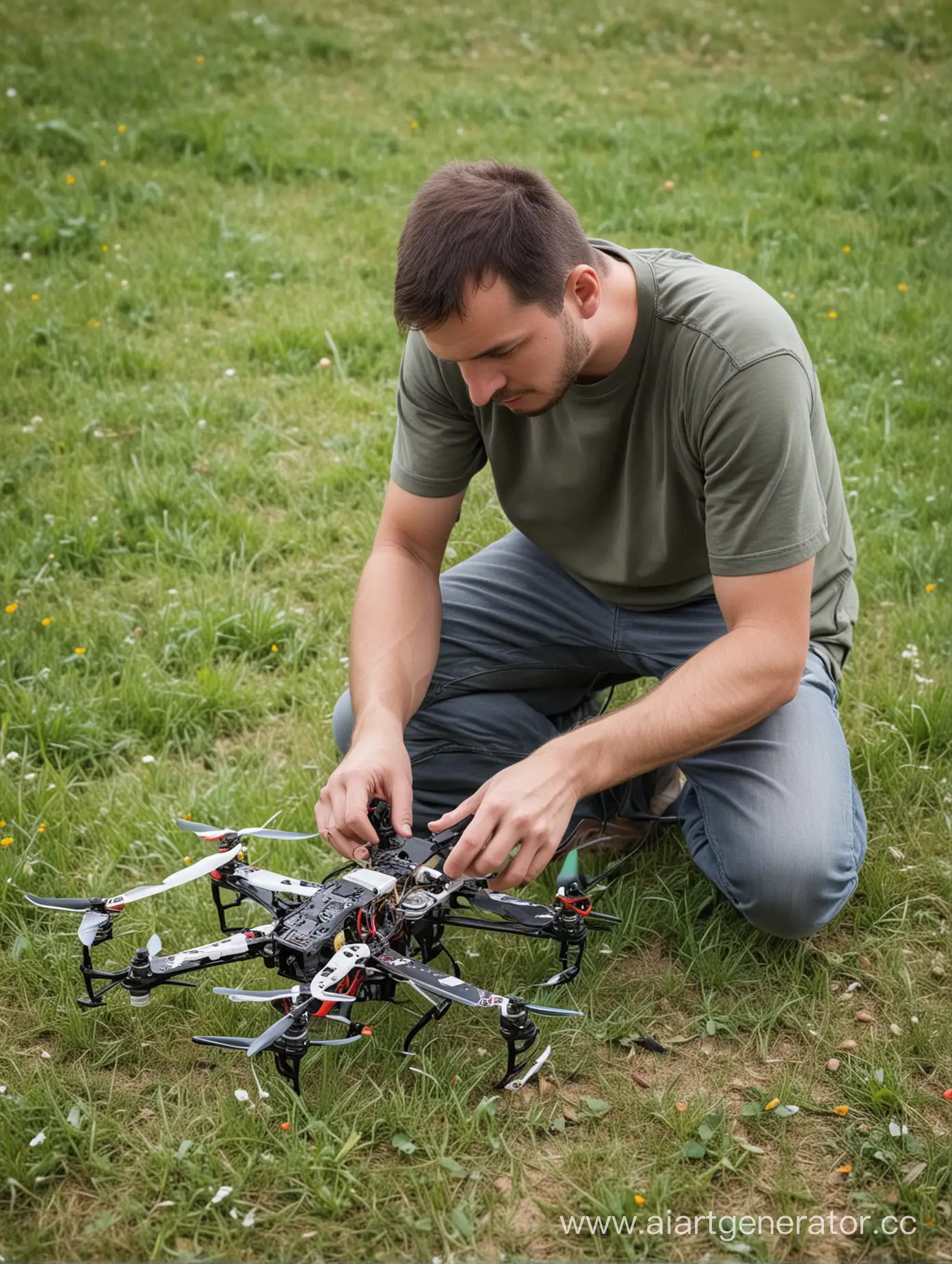 Man-Repairing-Quadcopter-Skilled-Technician-Fixes-Drone