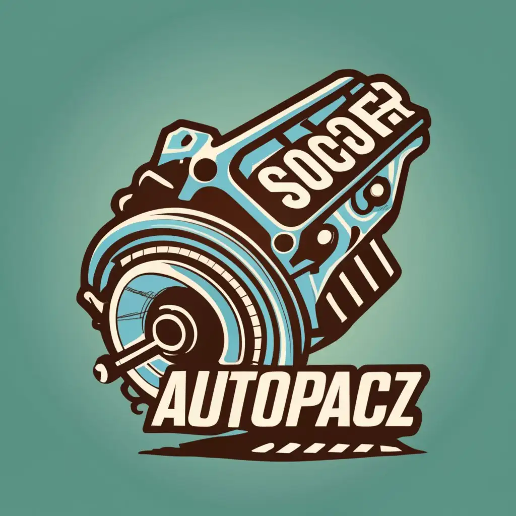 logo, engine, with the text "autopacz", typography, be used in Automotive industry