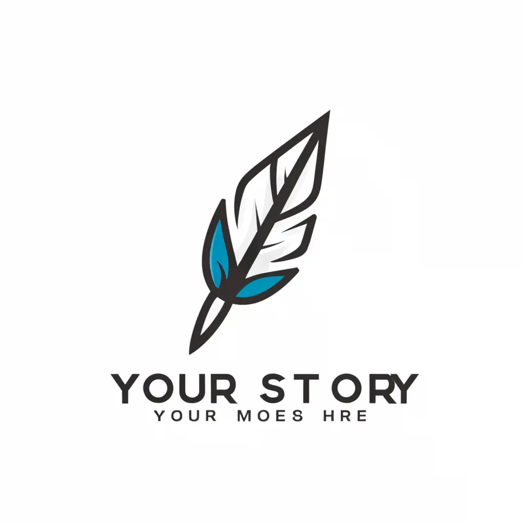 LOGO-Design-For-Your-Story-TV-Elegant-Feather-Pen-and-Story-Icon-for-Travel-Industry